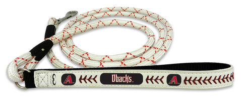 ~Arizona Diamondbacks A Logo Frozen Rope Baseball Leather Leash - L~ backorder