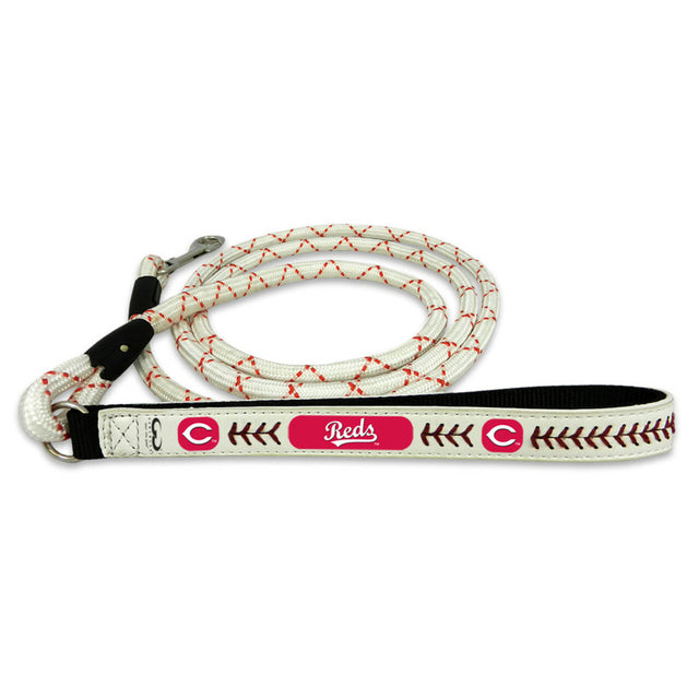 Cincinnati Reds Pet Leash Frozen Rope Baseball Leather Size Medium