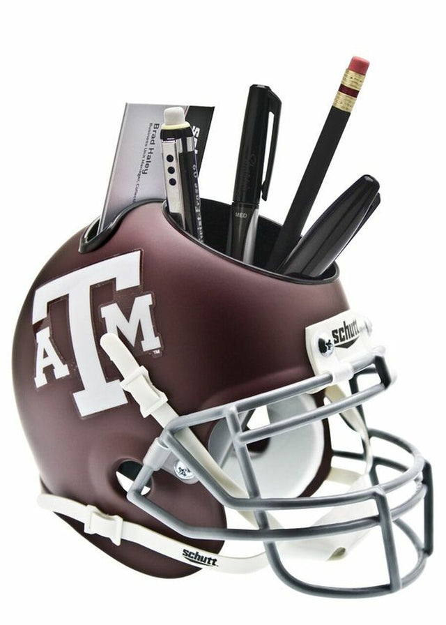 Estuche de escritorio con minicascos de los Texas A&amp;M Aggies