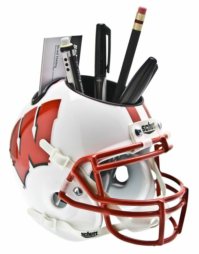 Wisconsin Badgers Schutt Mini Helmet Desk Caddy