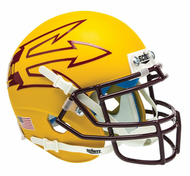 Casco Schutt Mini de los Arizona State Sun Devils, color amarillo alternativo