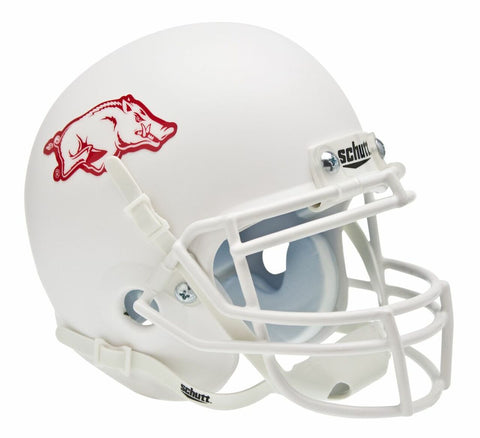 ~Arkansas Razorbacks Schutt Mini Helmet - Alternate Helmet #1, White - Special Order~ backorder