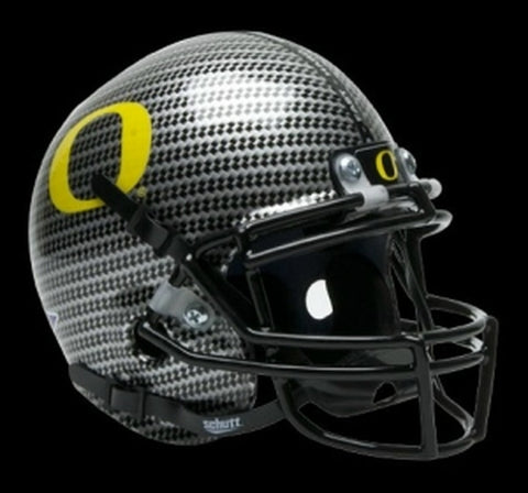 ~Oregon Ducks Schutt Mini Helmet - Carbon Fiber Alternate Helmet #4 - Special Order~ backorder