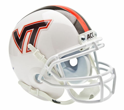 ~Virginia Tech Hokies Schutt Mini Helmet - White w/Stripe Alternate Helmet #3 - Special Order~ backorder