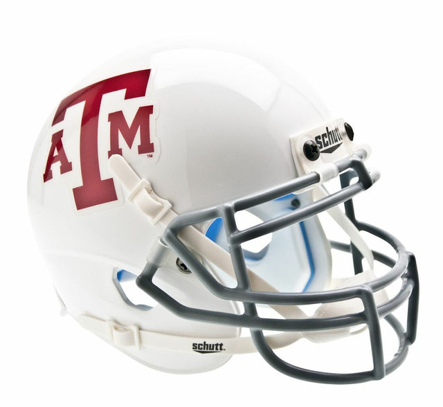 Casco Schutt Mini de Texas A&amp;M Aggies: casco alternativo n.° 2, blanco