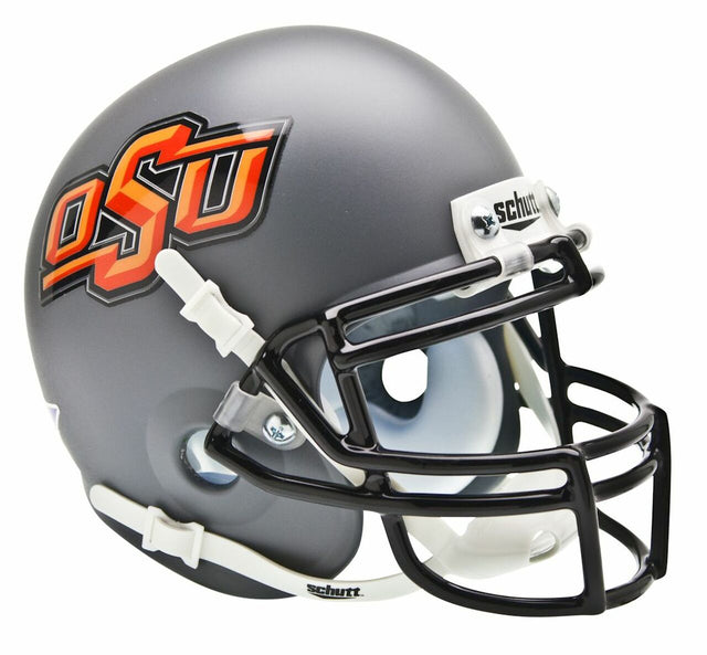 Casco Schutt Mini de los Oklahoma State Cowboys - Casco alternativo gris n.° 1