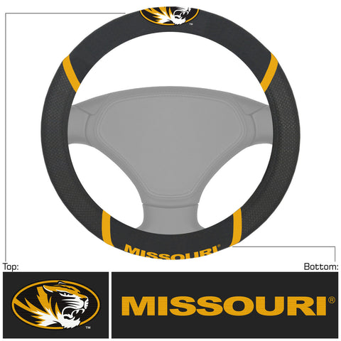 Missouri Tigers Steering Wheel Cover Mesh/Stitched