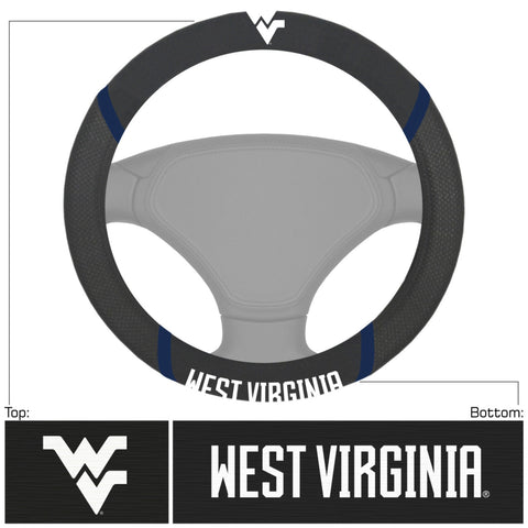West Virginia Mountaineers Steering Wheel Cover Mesh/Stitched