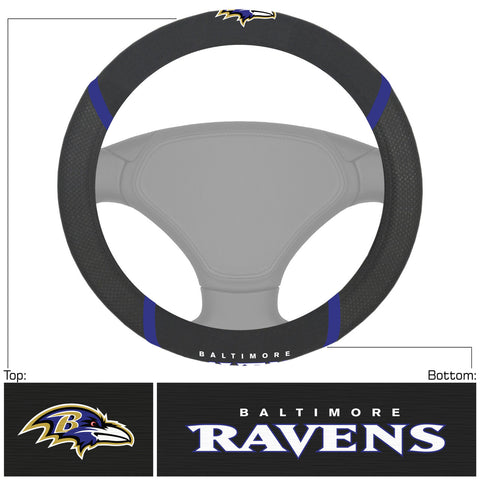Baltimore Ravens Steering Wheel Cover Mesh/Stitched