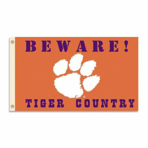 ~Clemson Tigers Flag 3x5 Beware Tiger Country - Special Order~ backorder
