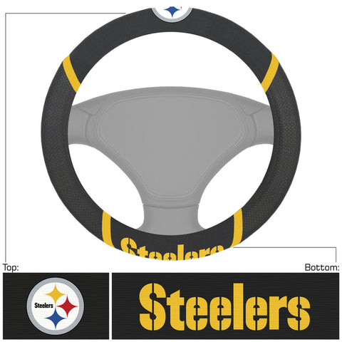 Pittsburgh Steelers Steering Wheel Cover Mesh/Stitched