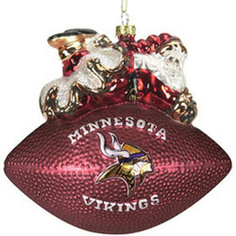 Minnesota Vikings Ornament 5 1/2" Peggy Abrams Glass Football CO