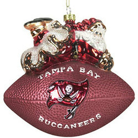 Tampa Bay Buccaneers Ornament 5 1/2" Peggy Abrams Glass Football CO