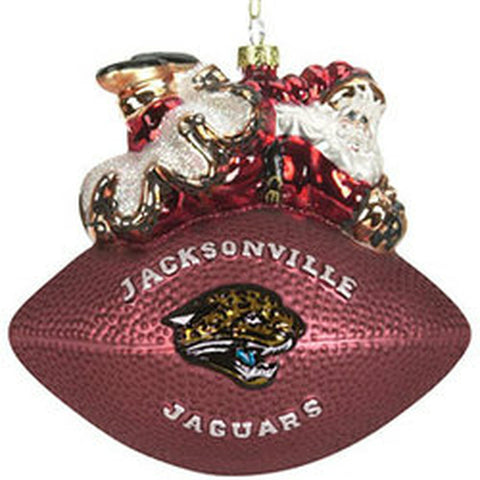 Jacksonville Jaguars Ornament 5 1/2" Peggy Abrams Glass Football CO