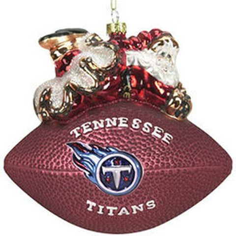 Tennessee Titans Ornament 5 1/2" Peggy Abrams Glass Football CO