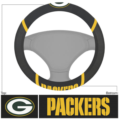 Green Bay Packers Steering Wheel Cover Mesh/Stitched