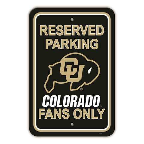 Colorado Buffaloes Sign 12x18 Plastic Reserved Parking Style CO