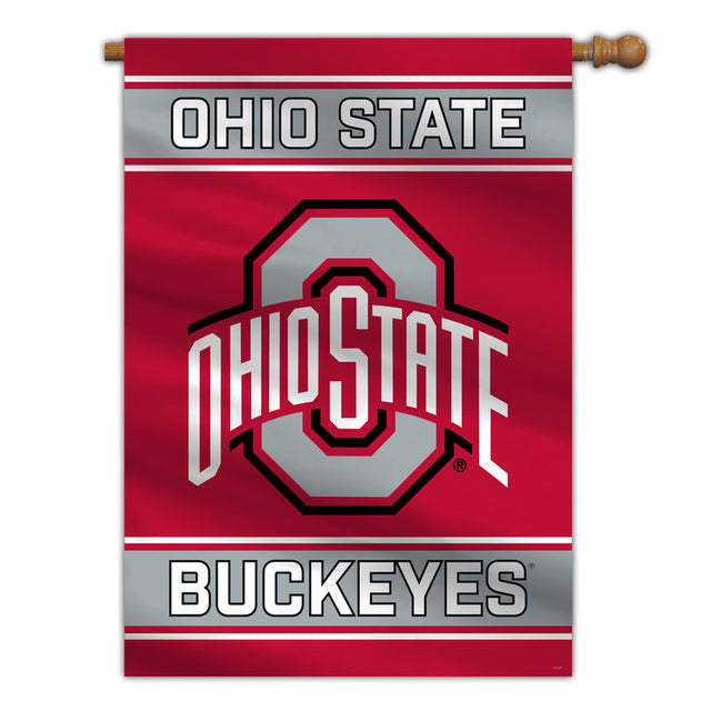 Bandera de los Ohio State Buckeyes de 28 x 40 pulgadas, estilo bandera de casa, 2 lados CO