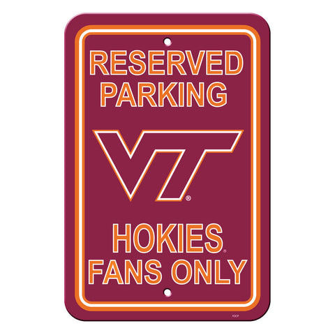 ~Virginia Tech Hokies Sign 12x18 Plastic Reserved Parking Style CO~ backorder