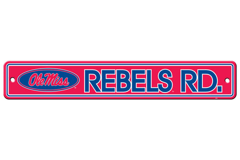 Mississippi Rebels Sign 4x24 Plastic Street Style - Special Order