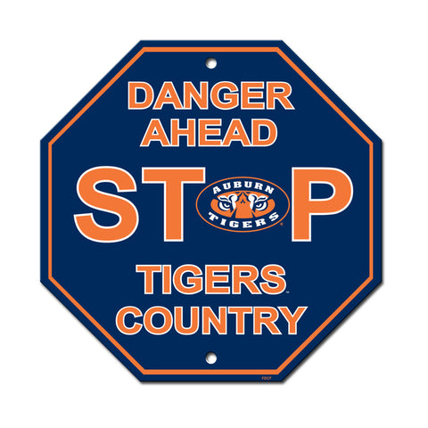 Auburn Tigers Sign 12x12 Plastic Stop Style CO
