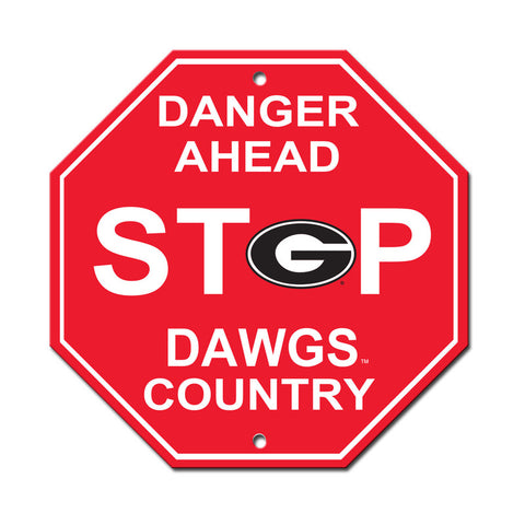 Georgia Bulldogs Sign 12x12 Plastic Stop Style CO