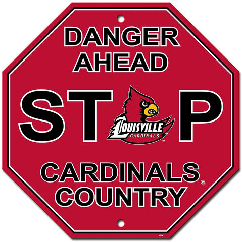 Louisville Cardinals Sign 12x12 Plastic Stop Style CO