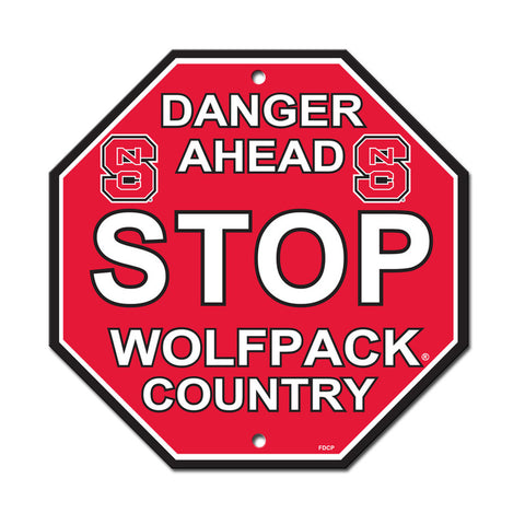 North Carolina State Wolfpack Sign 12x12 Plastic Stop Style CO