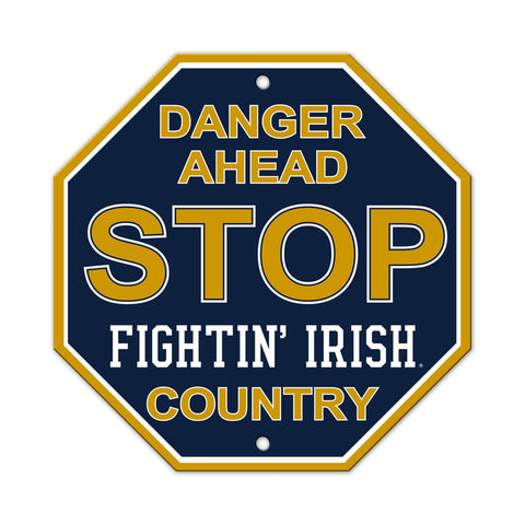 Notre Dame Fighting Irish Sign 12x12 Plastic Stop Style CO