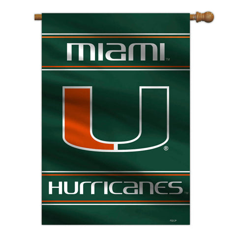 Miami Hurricanes Banner 28x40 House Flag Style 2 Sided CO