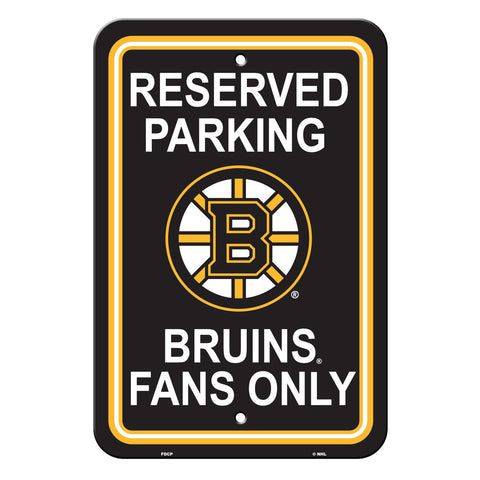 Boston Bruins Sign 12x18 Plastic Reserved Parking Style CO