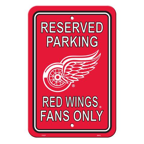 Detroit Red Wings Sign 12x18 Plastic Reserved Parking Style CO