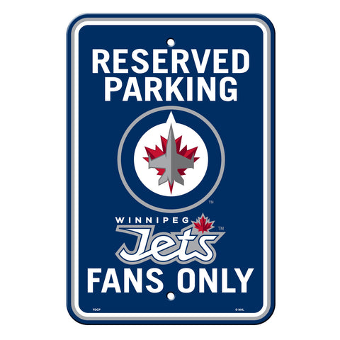 Winnipeg Jets Sign 12x18 Plastic Reserved Parking Style CO