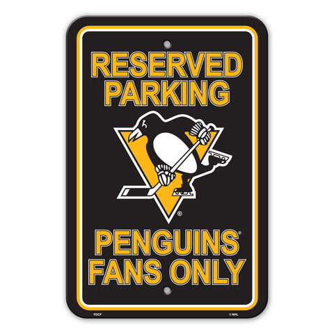 Pittsburgh Penguins Sign 12x18 Plastic Reserved Parking Style CO