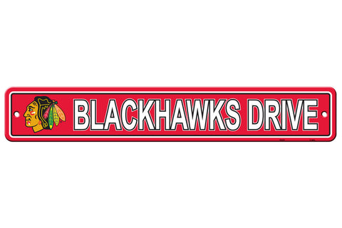 Chicago Blackhawks Sign 4x24 Plastic Street Style CO