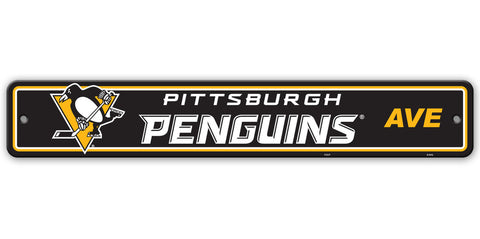 Pittsburgh Penguins Sign 4x24 Plastic Street Style CO