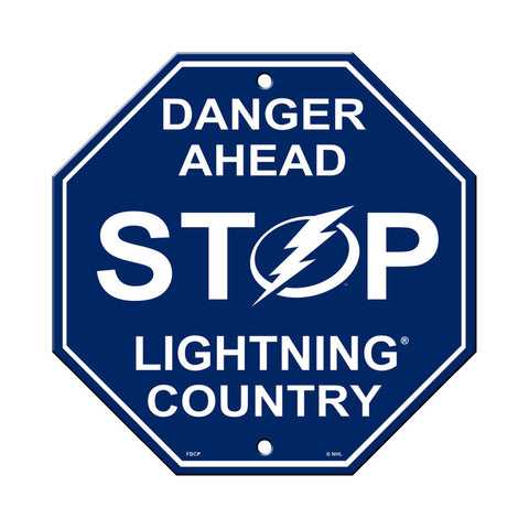 Tampa Bay Lightning Sign 12x12 Plastic Stop Style CO