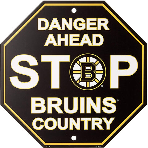 Boston Bruins Sign 12x12 Plastic Stop Style CO