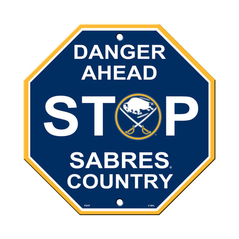 Buffalo Sabres Sign 12x12 Plastic Stop Style CO