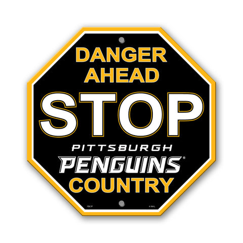 Pittsburgh Penguins Sign 12x12 Plastic Stop Style CO