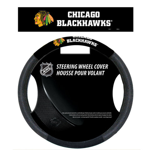 Chicago Blackhawks Steering Wheel Cover Mesh Style CO