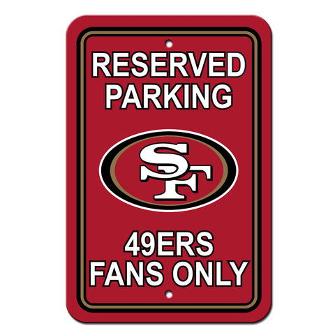 San Francisco 49ers Sign 12x18 Plastic Reserved Parking Style CO