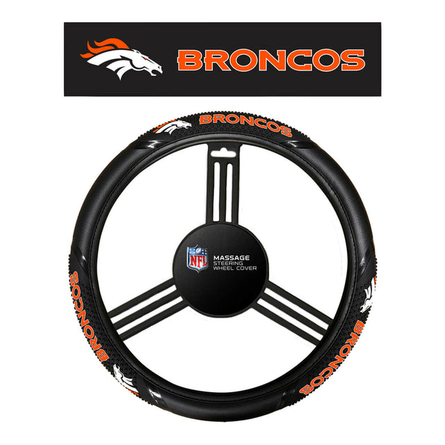 Funda para volante de los Denver Broncos con agarre de masaje, estilo CO