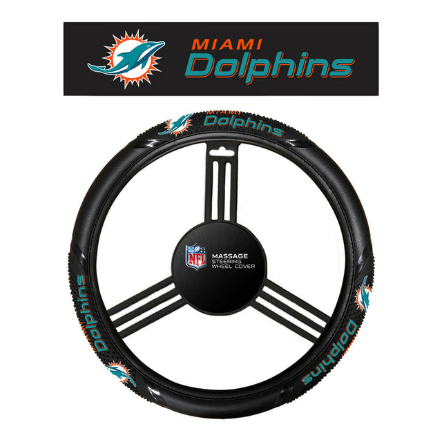 Funda para volante de los Miami Dolphins con agarre de masaje, estilo CO