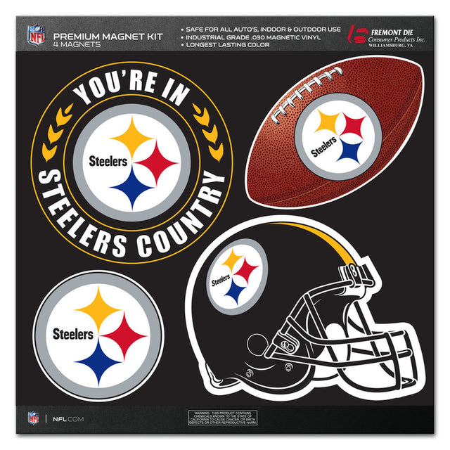 Kit de imanes de los Pittsburgh Steelers de 4 piezas