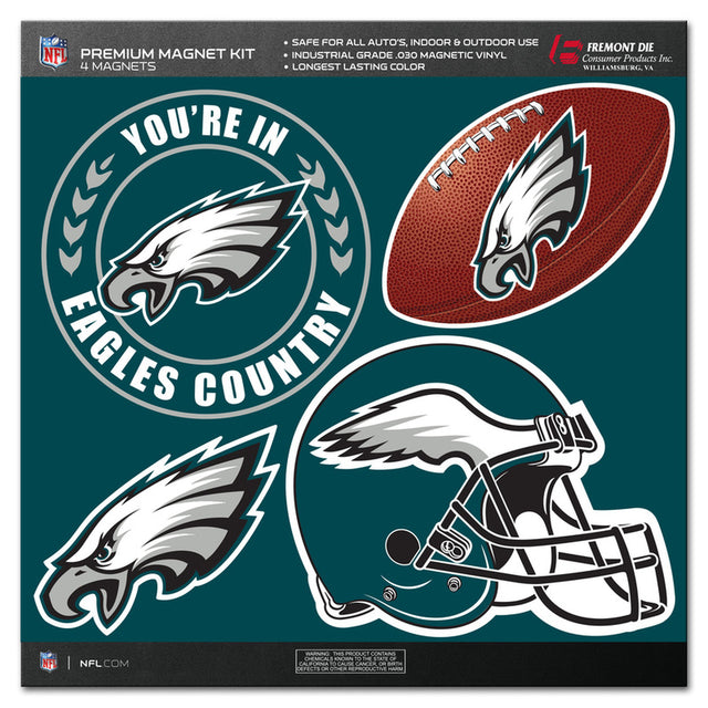 Kit de imanes de los Philadelphia Eagles, 4 piezas, CO