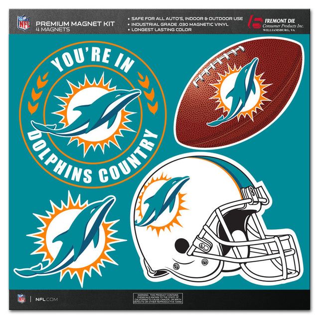 Kit de imanes de los Miami Dolphins, 4 piezas, CO