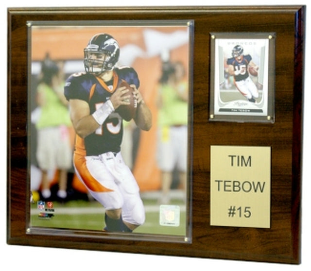 Placa de los Denver Broncos: Tim Tebow, 12 x 15 cm