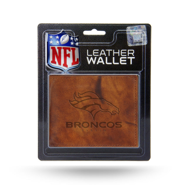 Billetera de cuero con relieve de los Denver Broncos