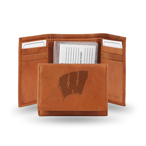 ~Wisconsin Badgers Wallet Trifold Leather Embossed~ backorder